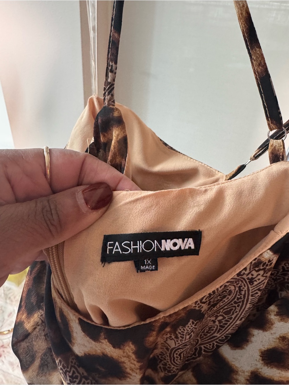 Fashion Nova Leopard-Print Maxi Slip Dress - Brown - Picture 9 of 13